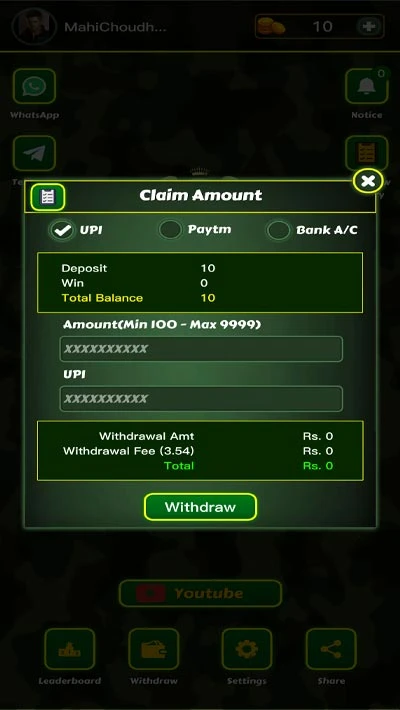 Ludo Army APK Withdraw Program